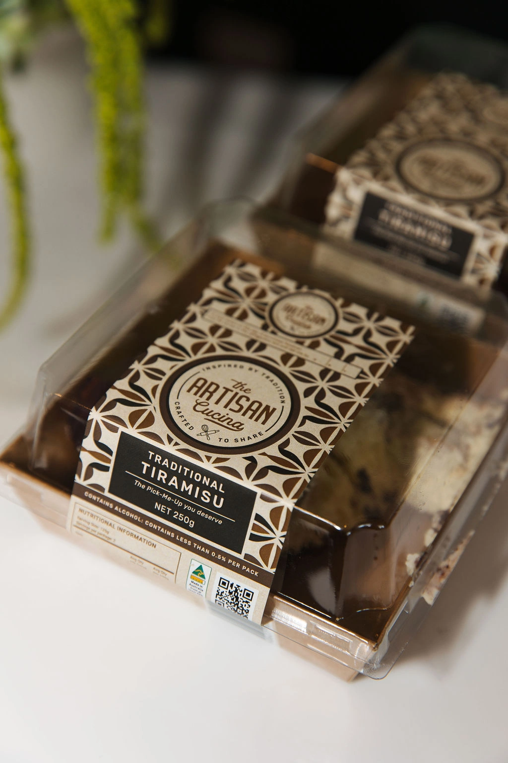 Traditional tiramisu packaging