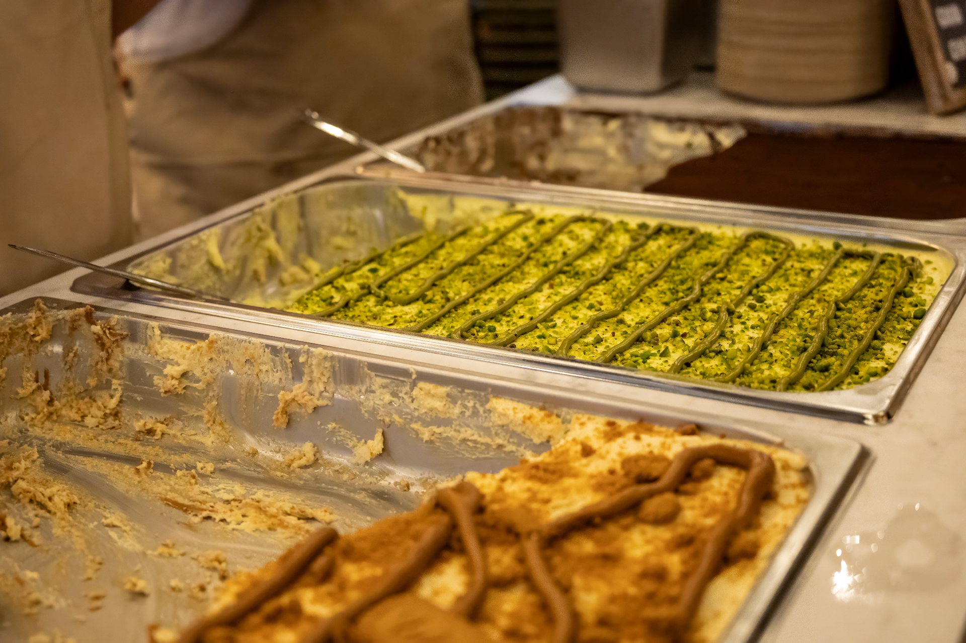 Pistachio tray close up